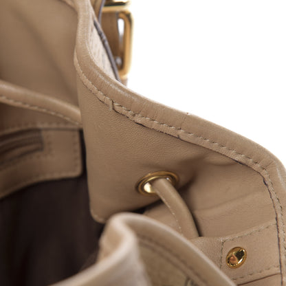 MCM Visetos Studded Drawstring Bucket Bag Beige 11 of 14
