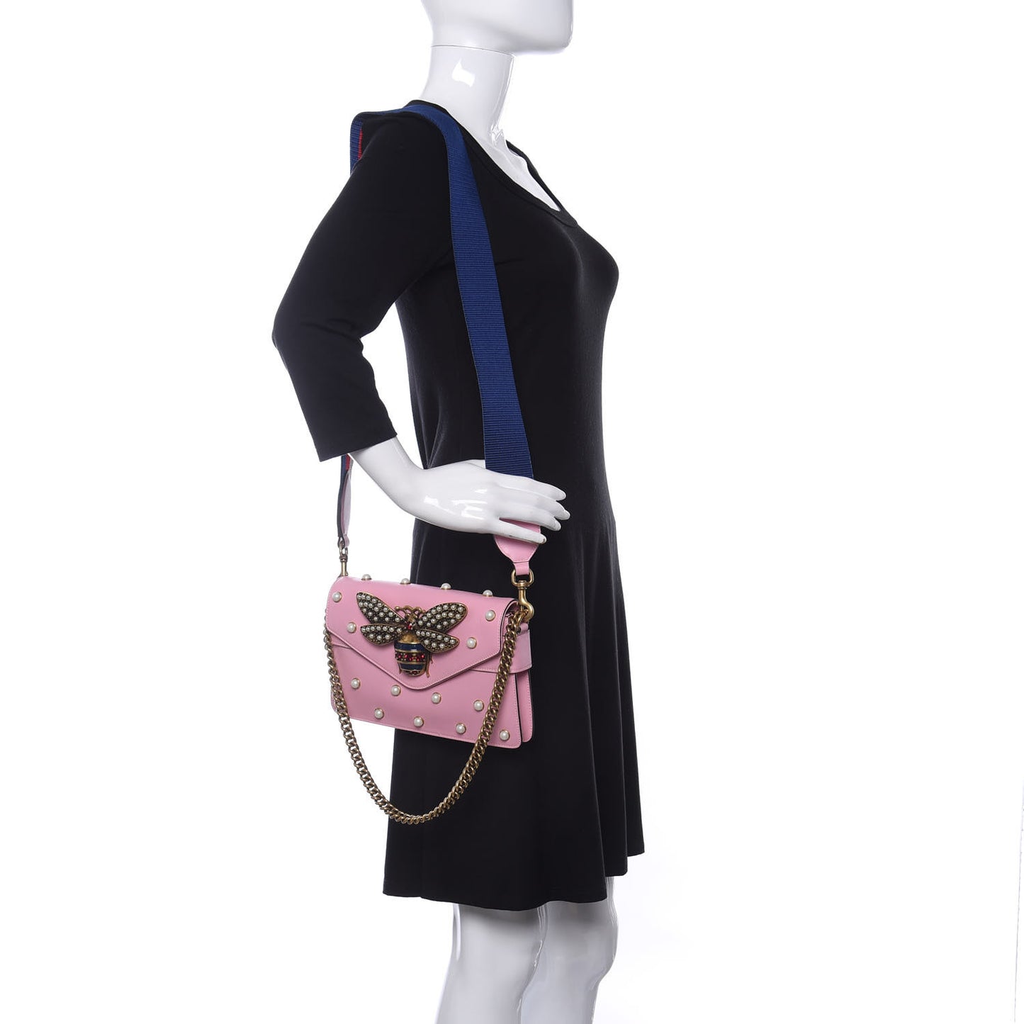 Nappa Pearl Studded Mini Queen Margaret Broadway Shoulder Bag Sugar Pink