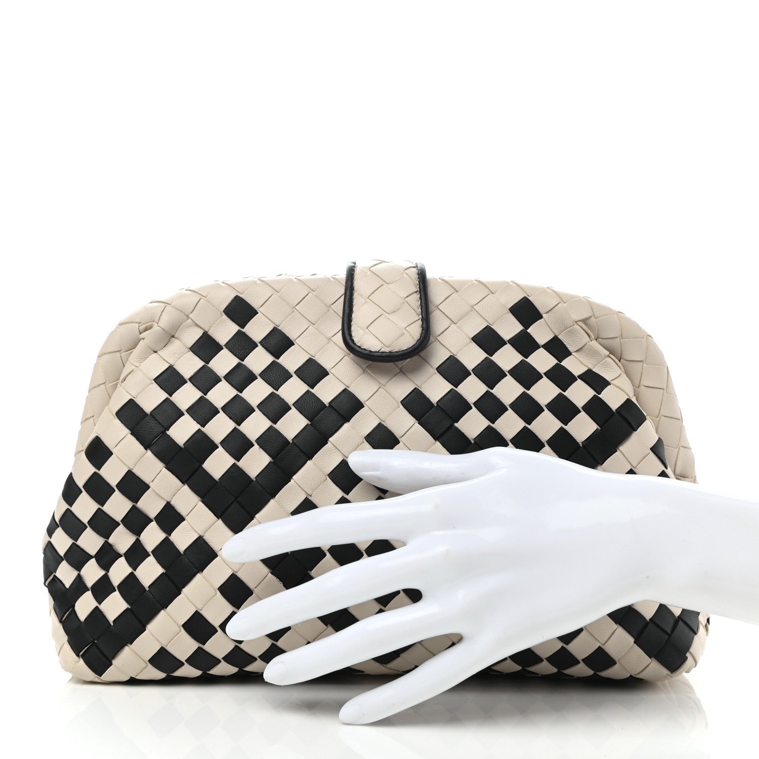Bottega Veneta Nappa Intrecciato The Lauren 1980 Clutch Mist Black 2 of 6