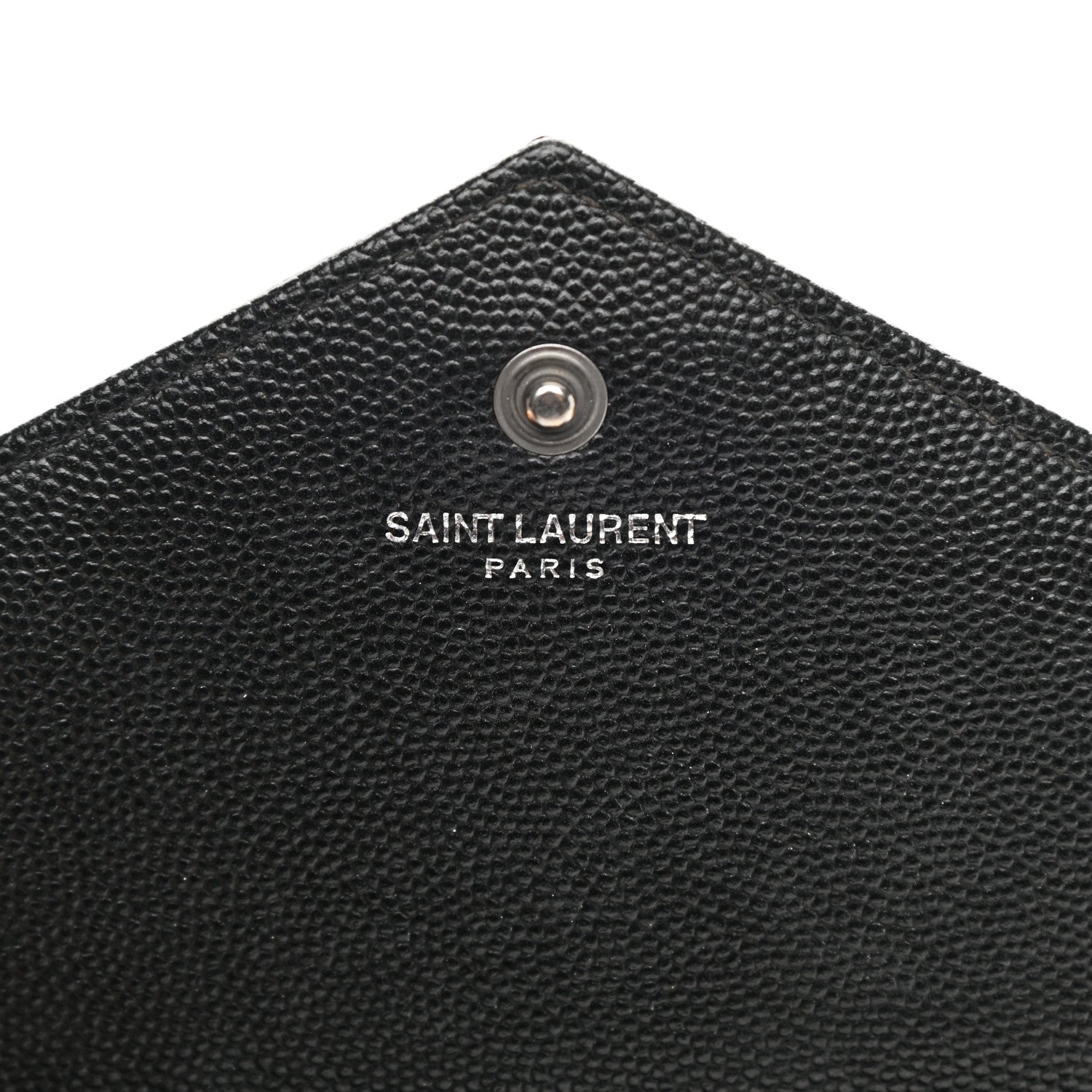Saint Laurent Grain De Poudre Matelasse Chevron Monogram Chain Wallet Black 5 of 10