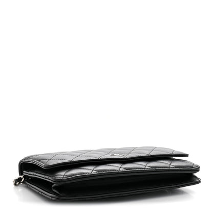 Chanel Lambskin Quilted Wallet On Chain WOC Black 4 of 11