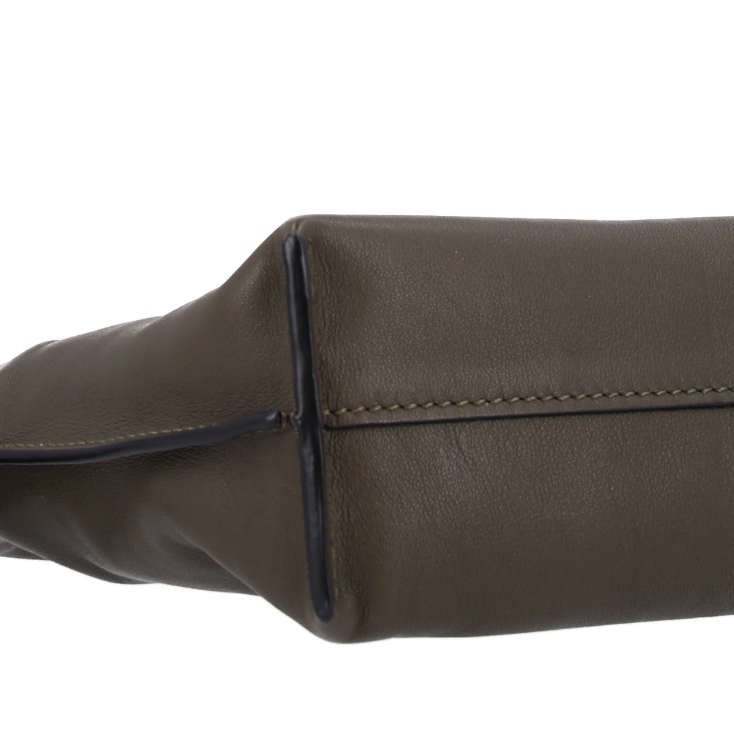 Calfskin Mini Flamenco Knot Clutch Dark Khaki