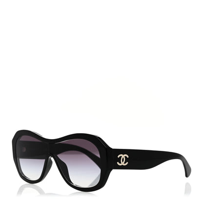 Chanel Acetate Crystal CC Shield Sunglasses 5497-B-A Black 1 of 7