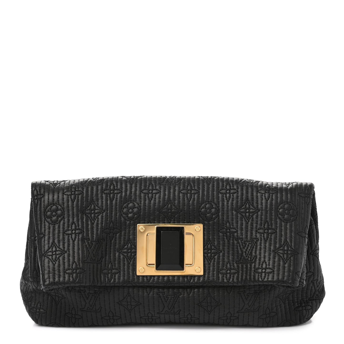 Calfskin Quilted Monogram Altair Clutch Black