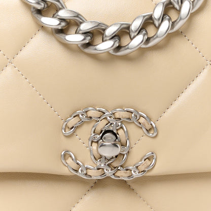 Chanel Lambskin Quilted Medium Chanel 19 Flap Light Beige 8 of 11