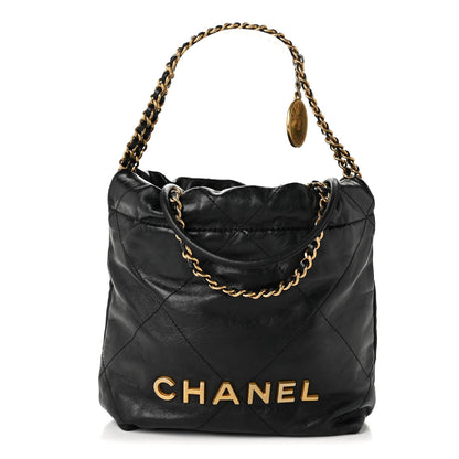 Chanel Shiny Calfskin Quilted Mini Chanel 22 Black 1 of 10