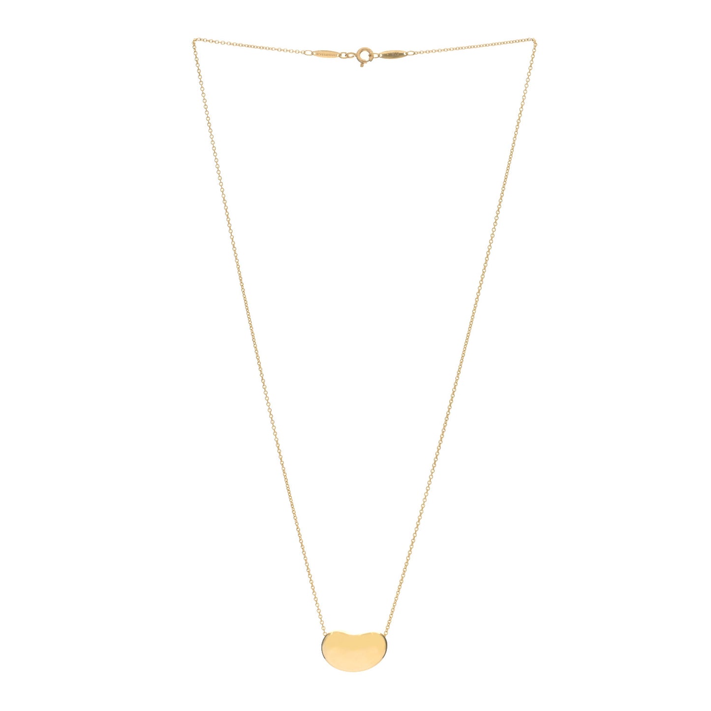 18K Yellow Gold 18mm Elsa Peretti Bean Pendant Necklace