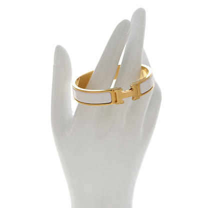 Hermes Enamel Narrow Clic Clac H Bracelet PM White 2 of 6
