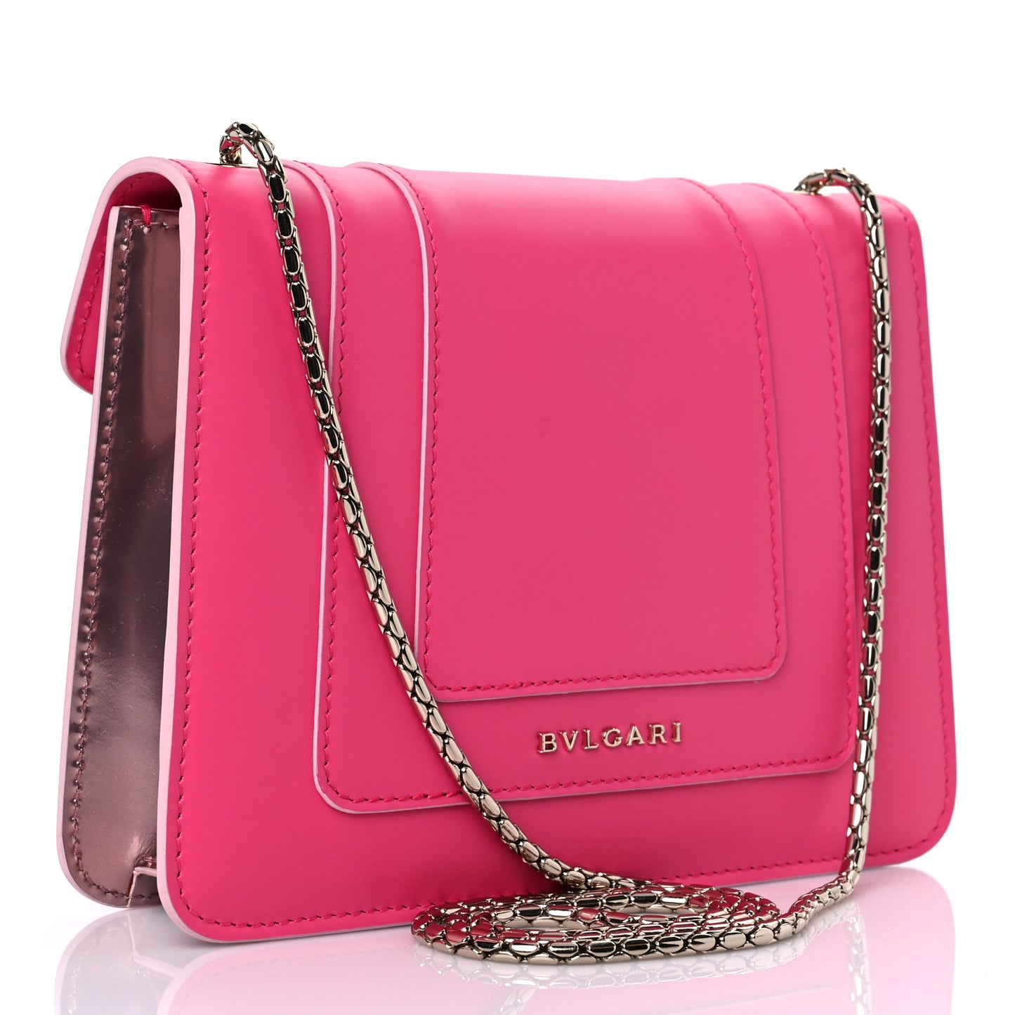 Calfskin Metallic Calfskin Serpenti Forever Marble Star Adorned Crossbody Bag Flash Amethyst
