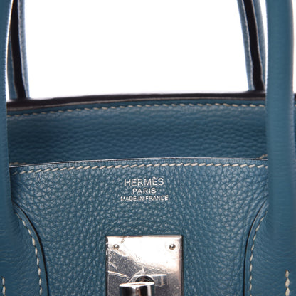 Hermes Taurillon Clemence Birkin 30 Blue Jean 6 of 8