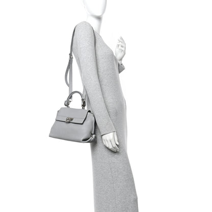 Salvatore Ferragamo Grained Calfskin Sofia Satchel Grey 2 of 9