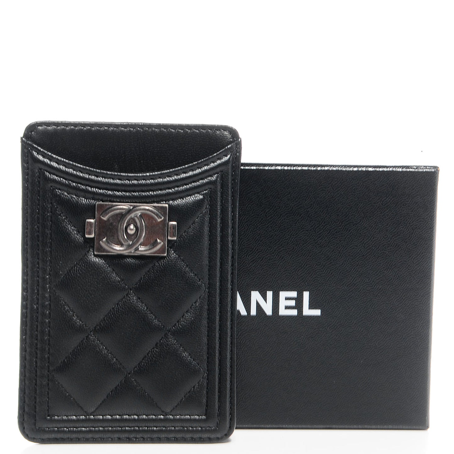 Lambskin Quilted Boy iPhone Case Black
