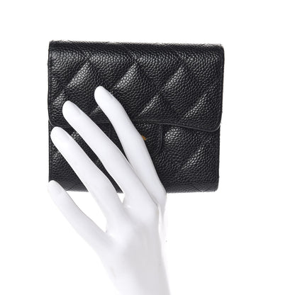 Chanel Caviar Quilted Compact Flap Wallet Black 2 of 8