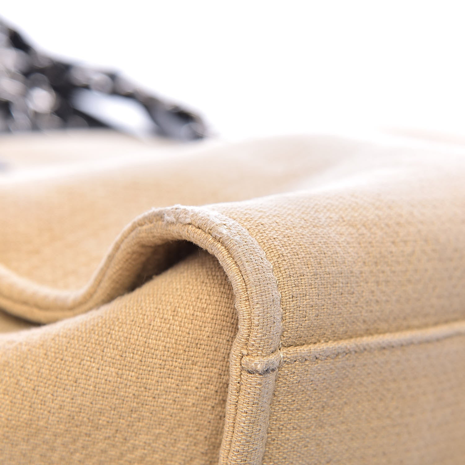 Chanel Canvas Large Deauville Tote Beige Black 12 of 14