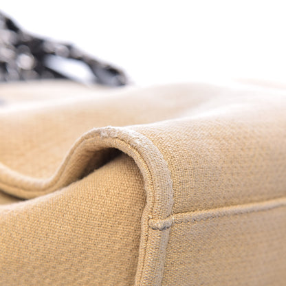 Chanel Canvas Large Deauville Tote Beige Black 12 of 14