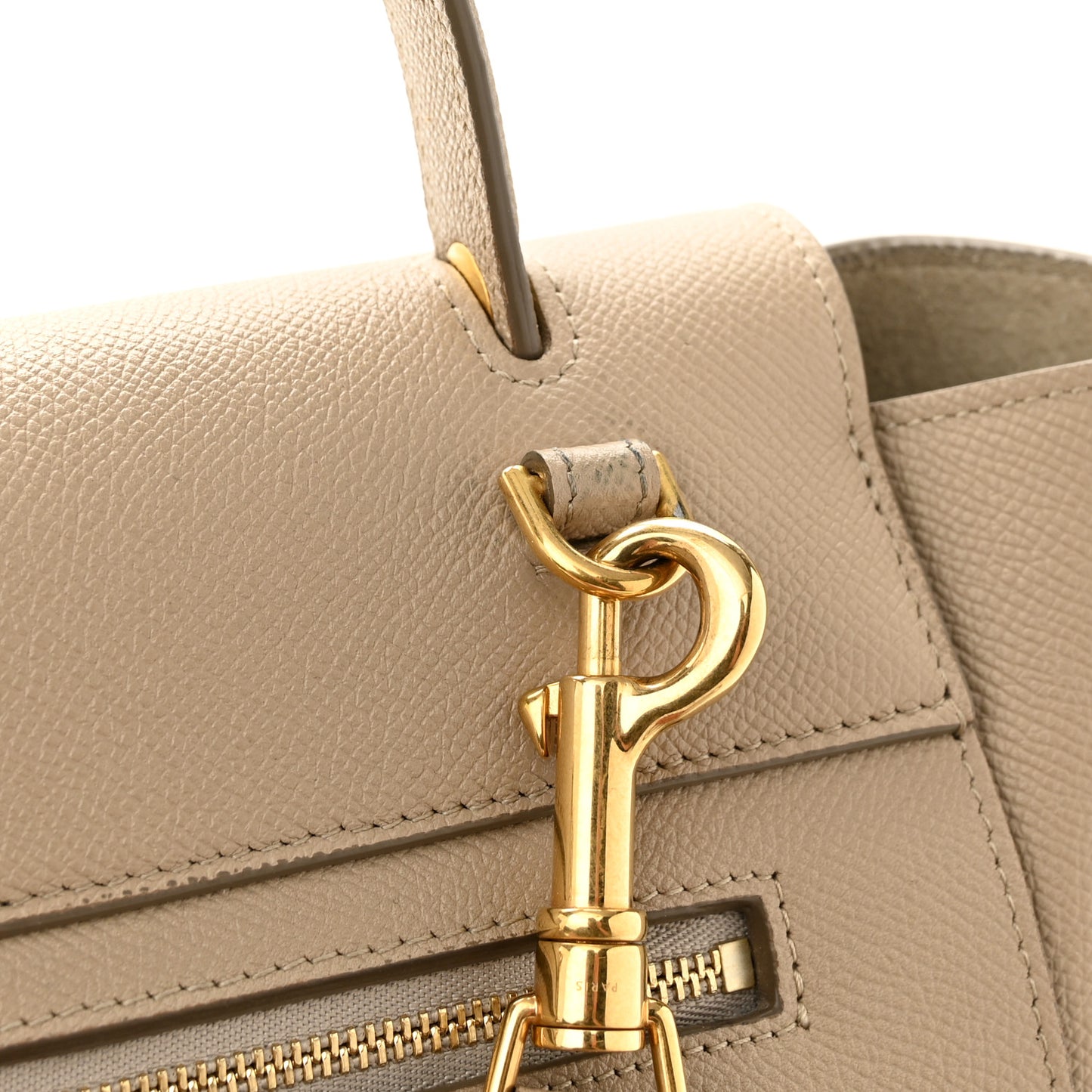 Baby Grained Calfskin Micro Belt Bag Light Taupe
