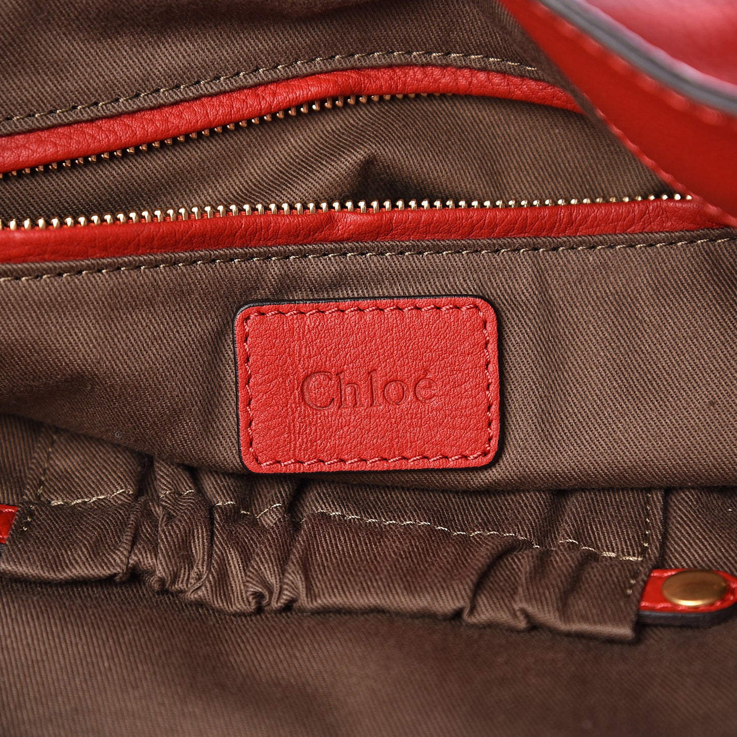 Calfskin Marcie Size Zip Satchel Plaid Red