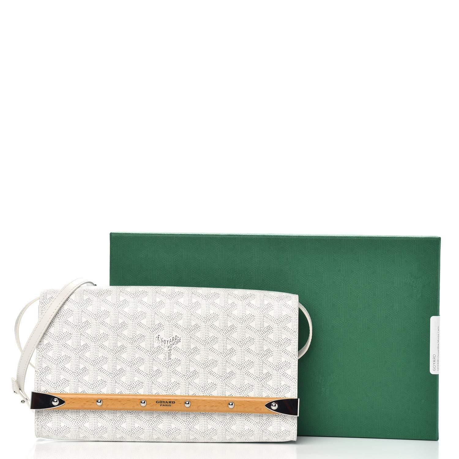 Goyard Goyardine Monte Carlo Bois Clutch With Strap White 9 of 9