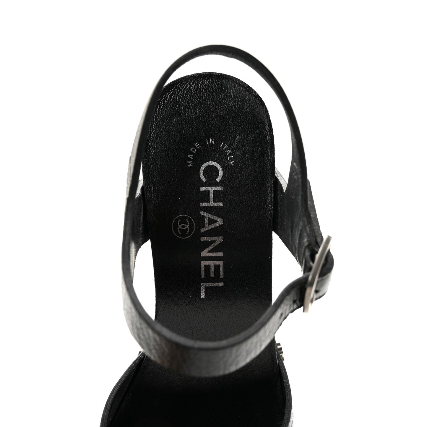 Goatskin Studded Platform Sandals 35 Black