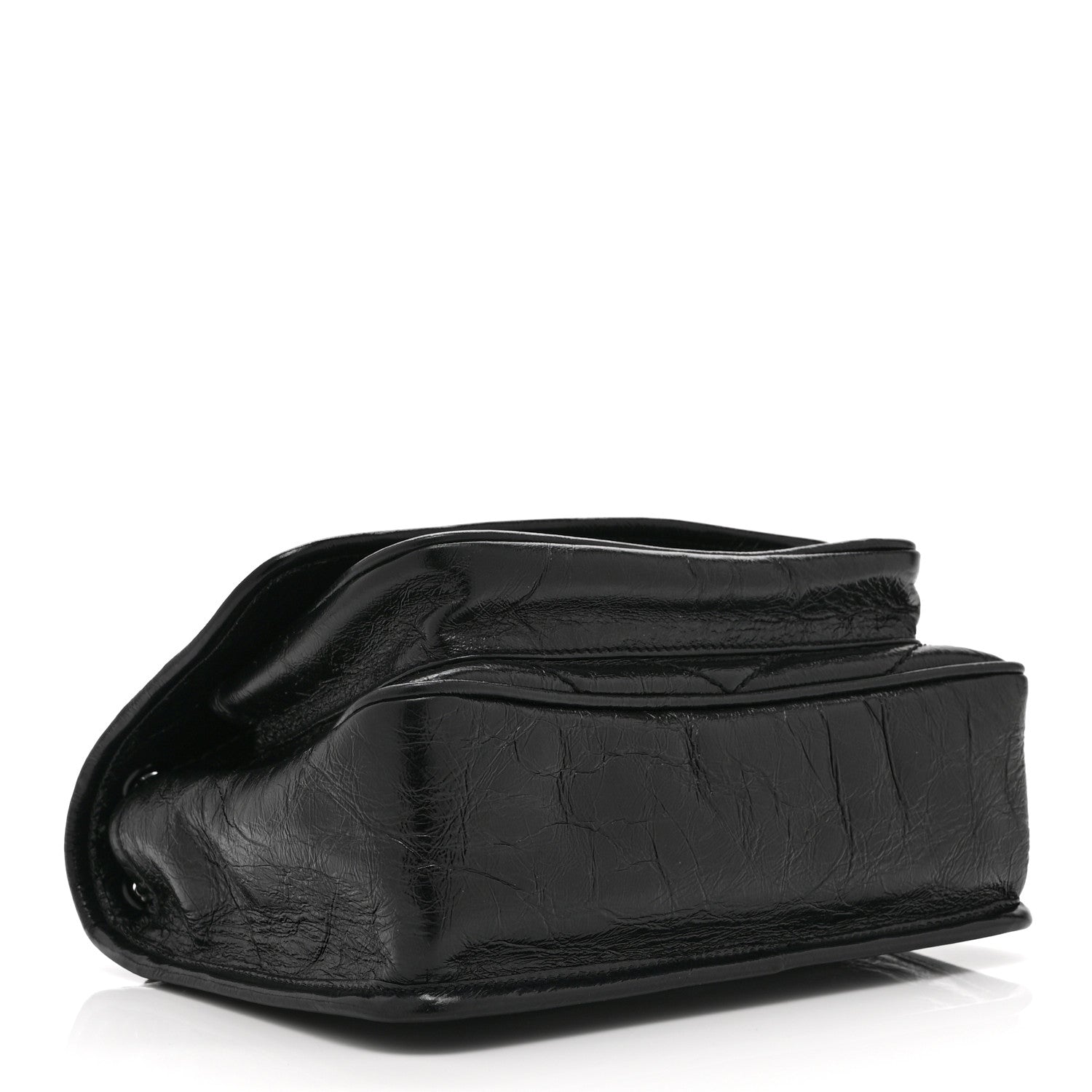 Saint Laurent Crinkled Calfskin Matelasse Monogram Baby Niki Chain Satchel Black 4 of 10