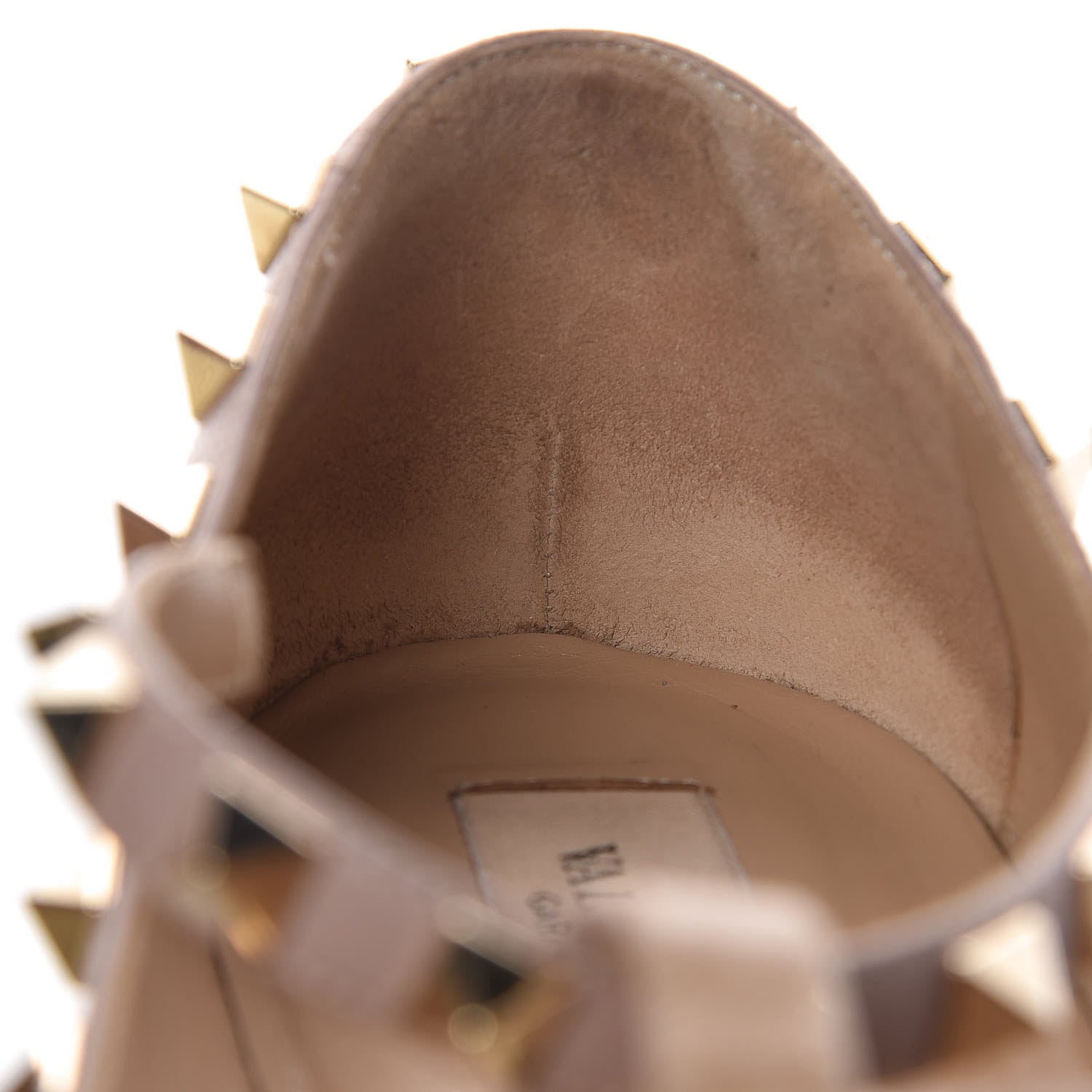 Valentino Garavani Calfskin Rockstud Cage Ballerina Flats 40 Light Ivory Poudre 15 of 16
