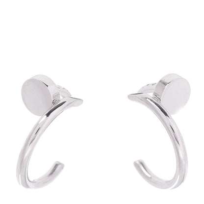 Cartier 18K White Gold Juste Un Clou Hoop Earrings 1 of 4