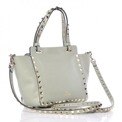 Valentino Garavani Vitello Mini Rockstud Tote Watergreen 3 of 10