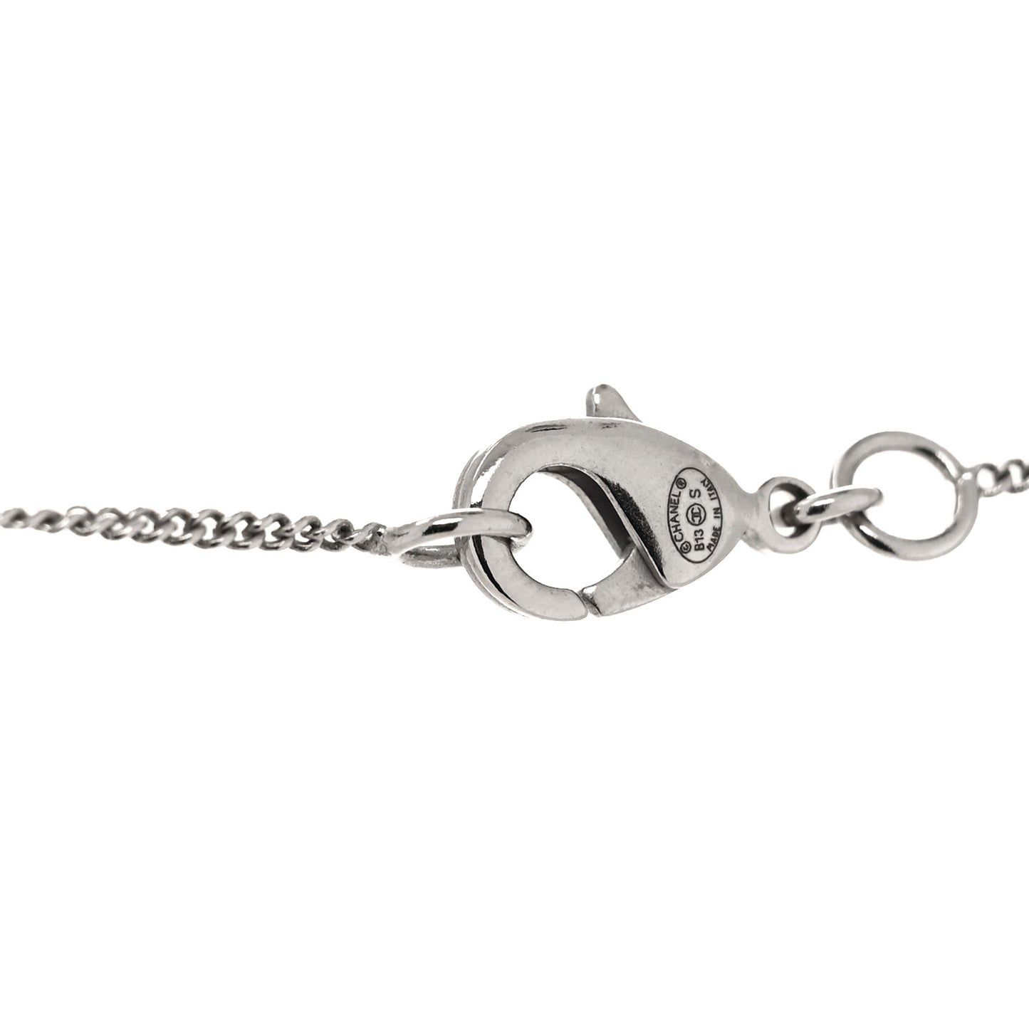 Baguette Crystal CC Necklace Silver