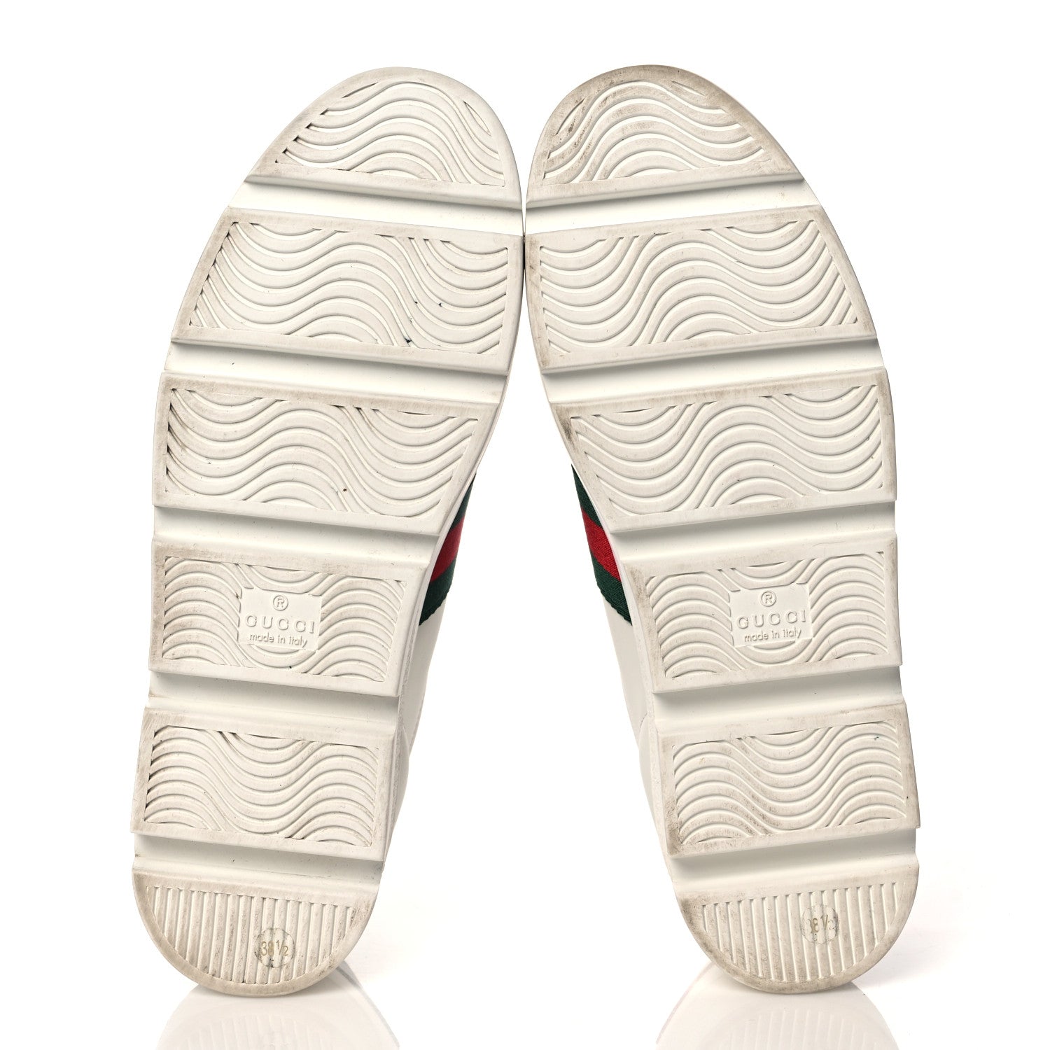 Gucci Calfskin Web Bee Embroidered Womens Ace Platform Sneakers 38.5 White 5 of 11