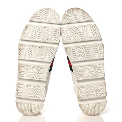 Gucci Calfskin Web Bee Embroidered Womens Ace Platform Sneakers 38.5 White 5 of 11