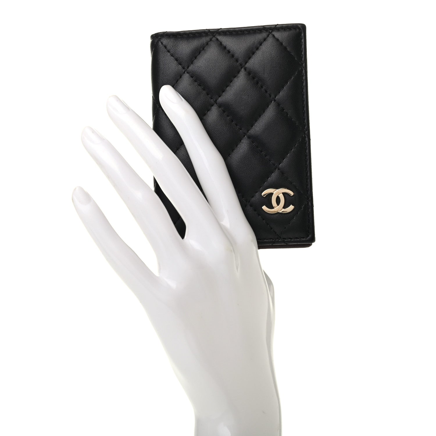Chanel Lambskin Quilted Card Holder Wallet Black 2 of 7