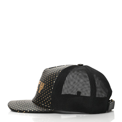 Gucci X SEGA Calfskin GUCCY Stars Baseball Hat S Black Gold 3 of 8