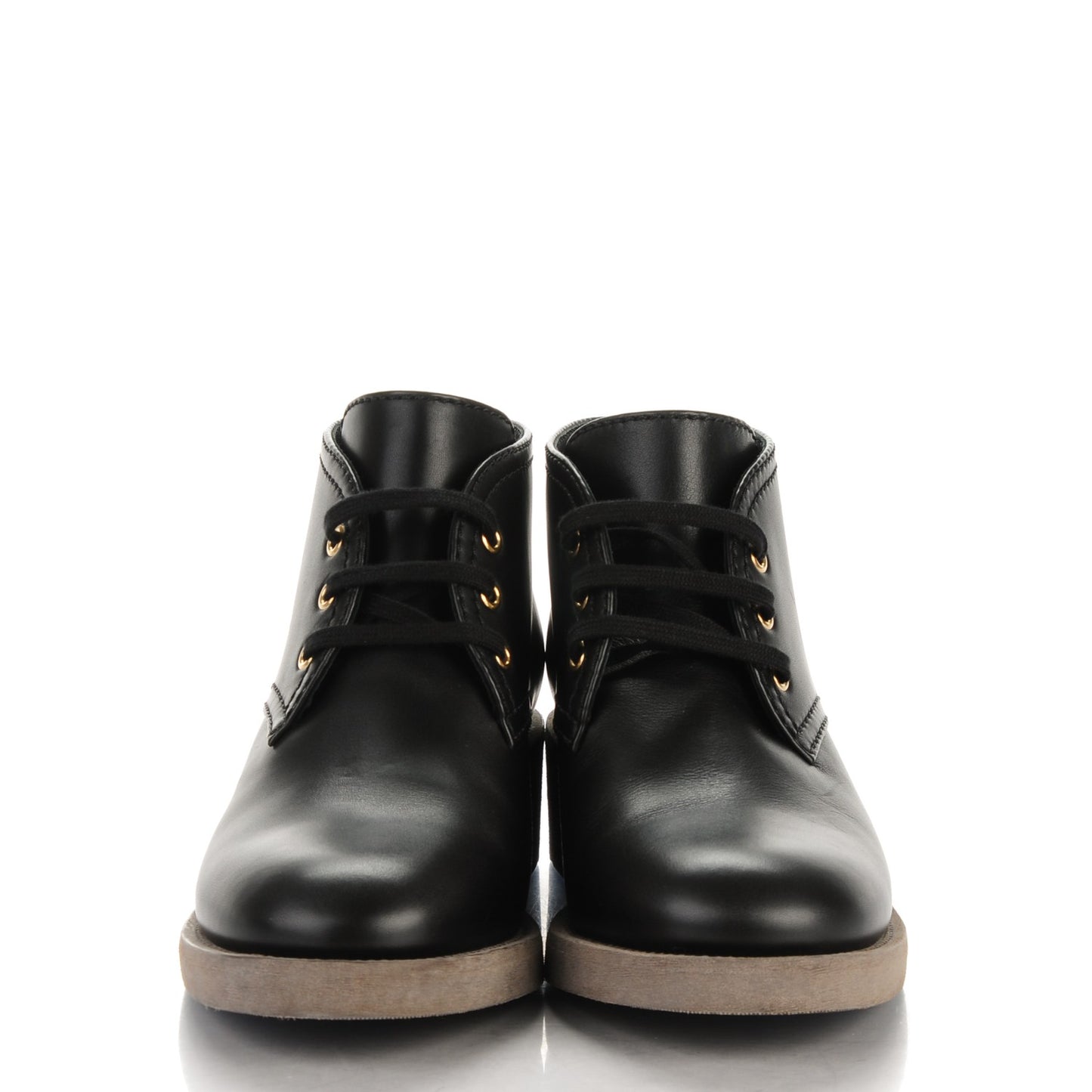 Calfskin Lace Up CC Boots 40 Black