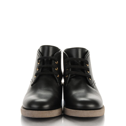 Chanel Calfskin Lace Up CC Boots 40 Black 2 of 8