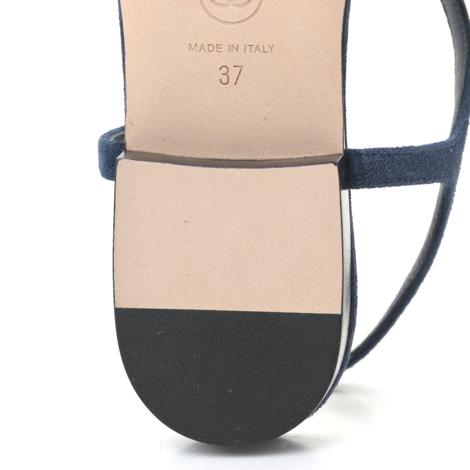 Chanel Suede Calfskin Thong Sandals 37 Navy Blue 8 of 12