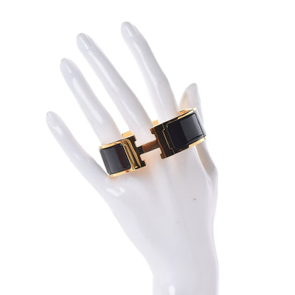 Hermes Enamel Wide Clic Clac H Bracelet GM Black 2 of 5