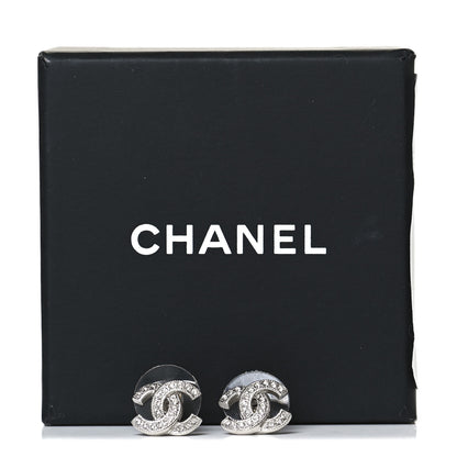 Chanel Crystal Mini Timeless CC Earrings Silver 5 of 5