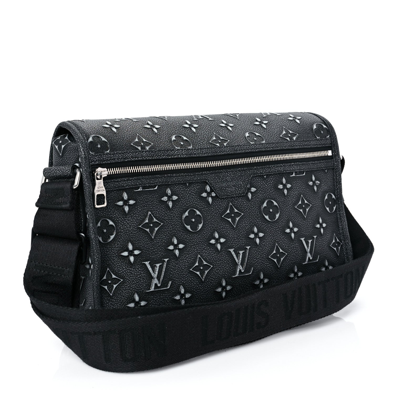 Louis Vuitton Cowhide Faded Monogram Archy Messenger MM Charcoal 2 of 7