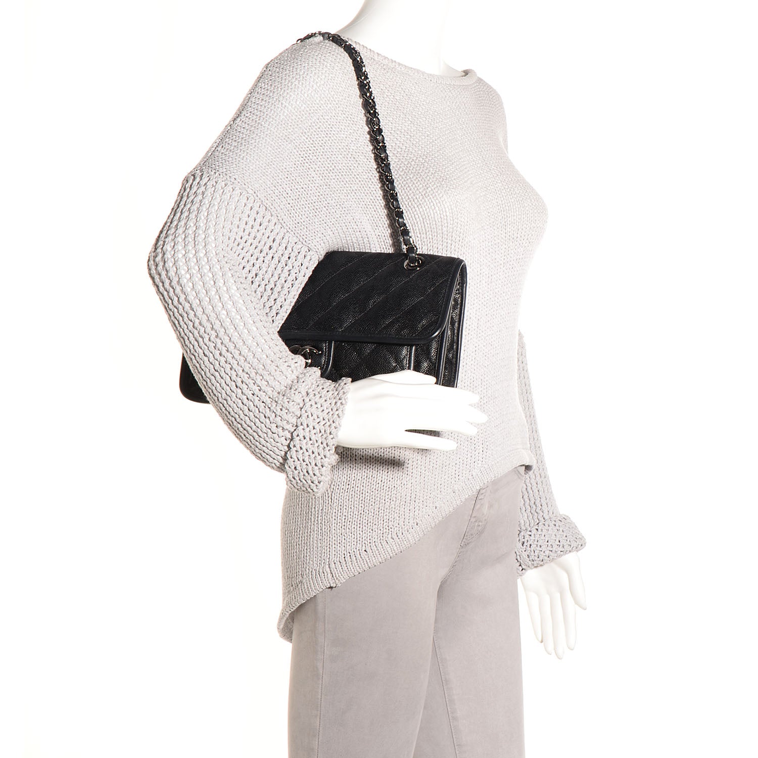 Chanel Caviar French Riviera Large Flap Black 2 of 10
