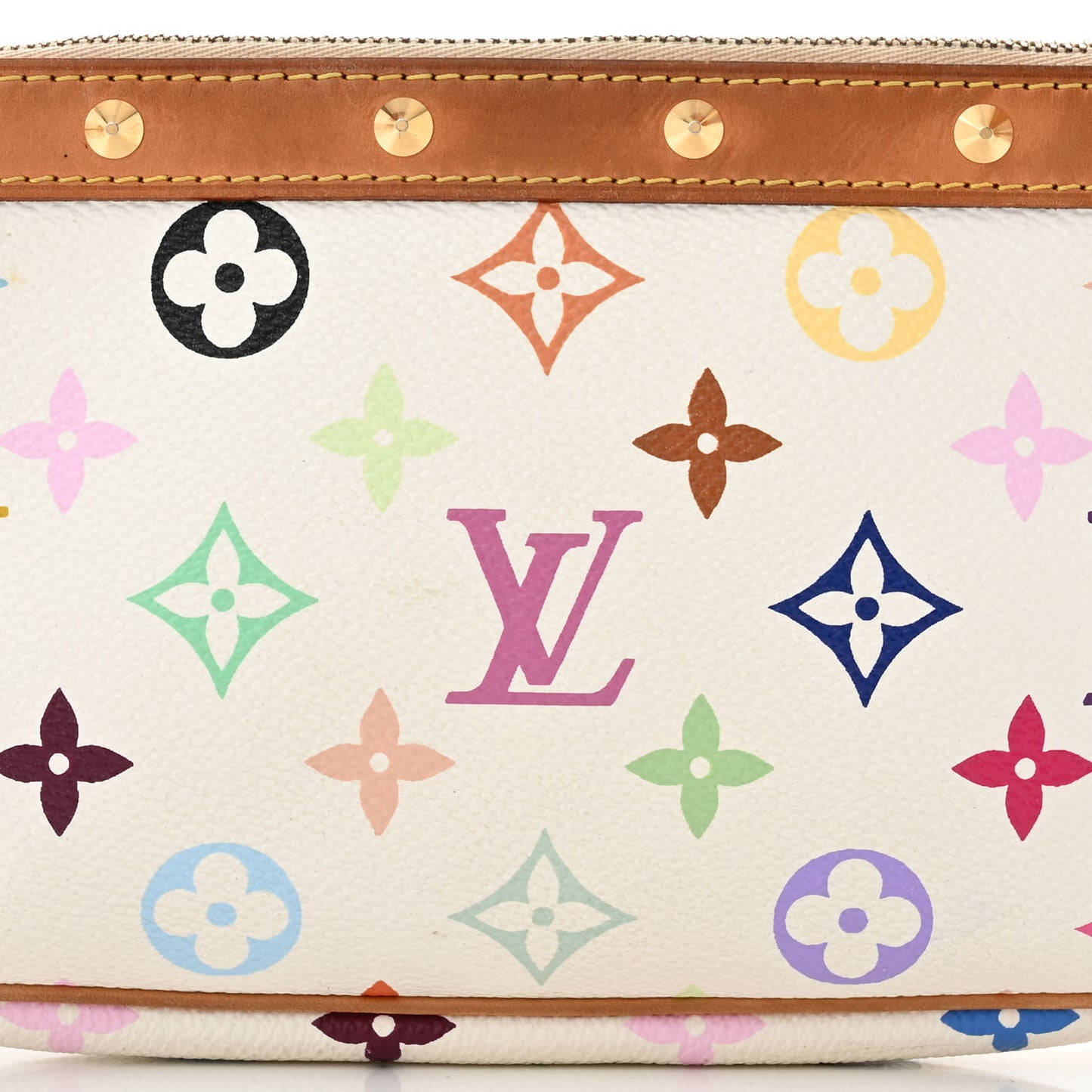LOUIS VUITTON Monogram Multicolor Pochette Accessories White