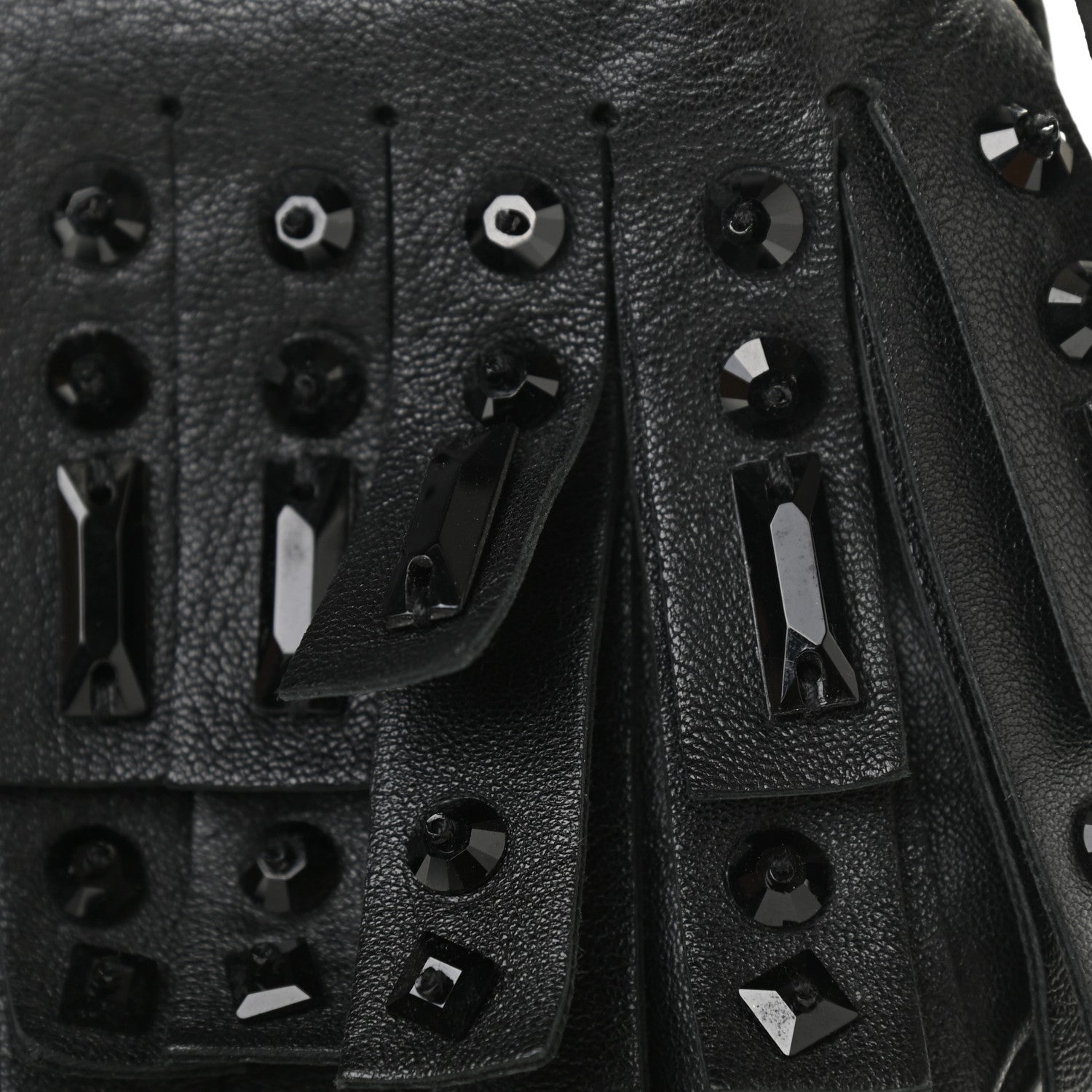 Prada Nappa Jeweled Fringe Wristlet Clutch Black 13 of 13