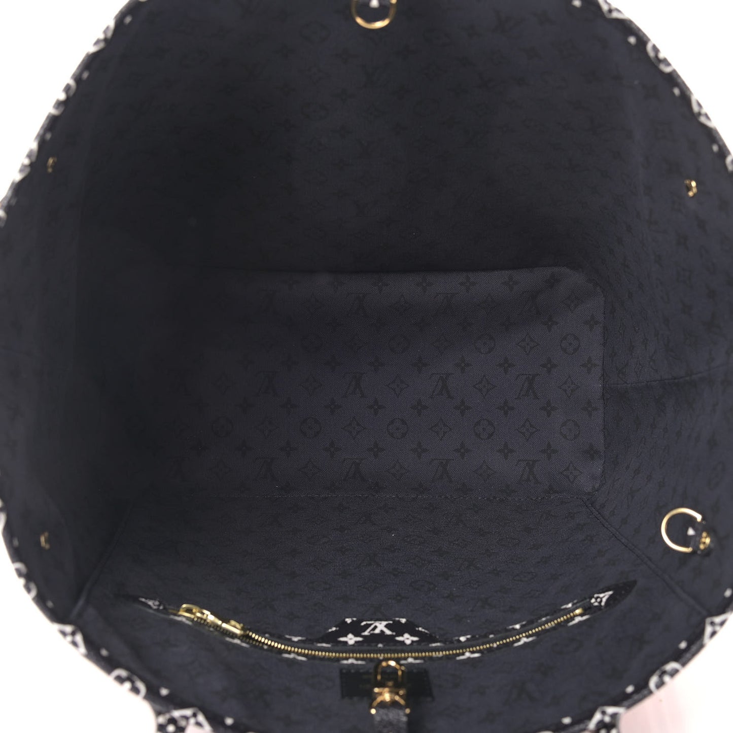 Monogram Giant Crafty Neverfull MM Creme Rouge Black