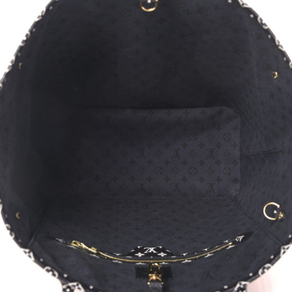 Louis Vuitton Monogram Giant Crafty Neverfull MM Creme Rouge Black 5 of 9