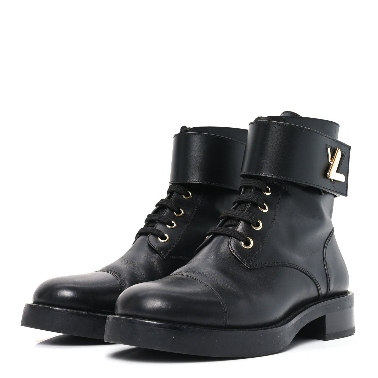 Calfskin Wonderland Flat Ranger Boots 37 Black