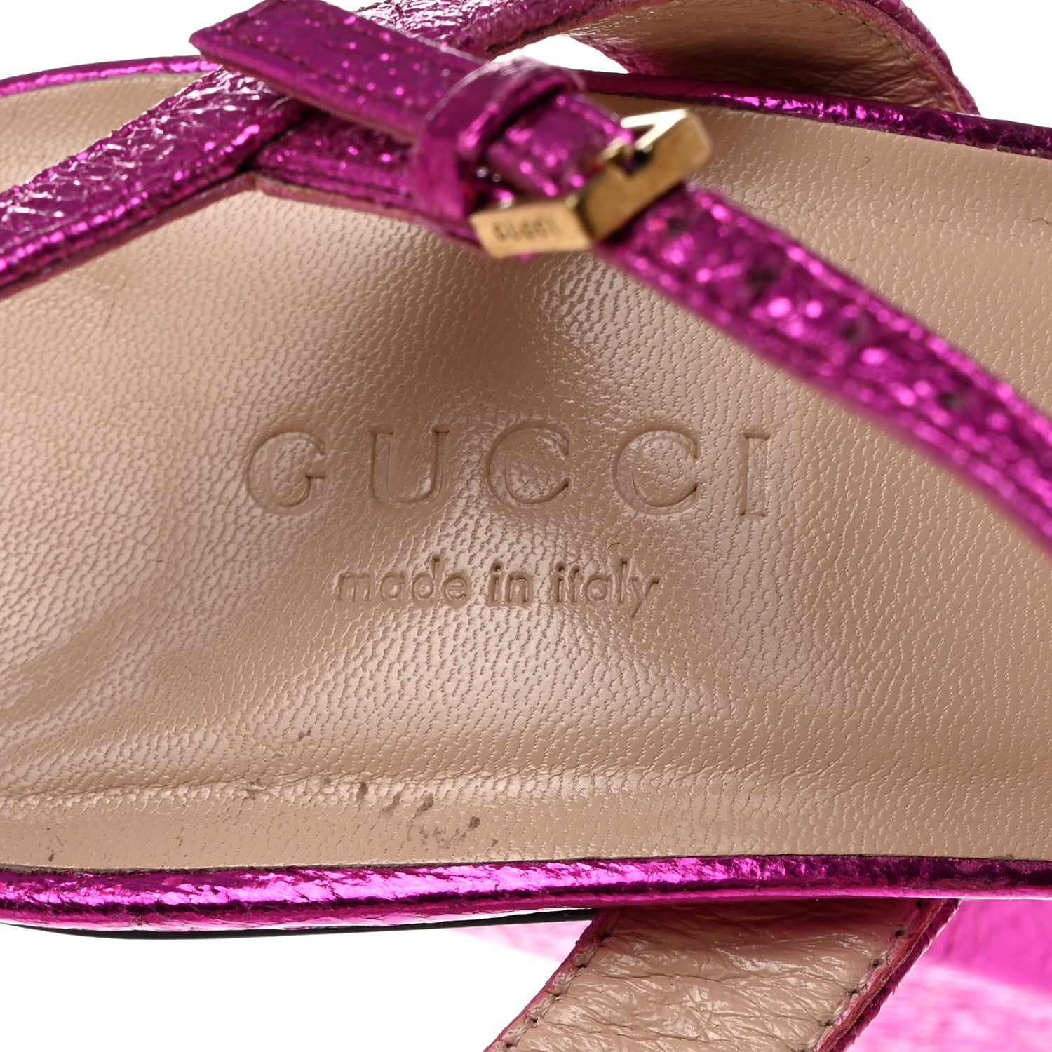 Gucci Galassia GG Marmont Ankle Wrap 105mm Sandals 38 Fuxia 7 of 9