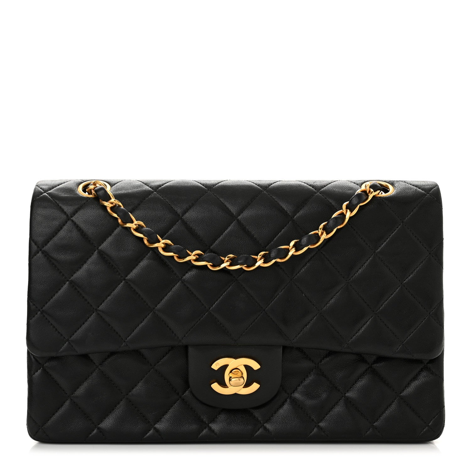 Chanel Lambskin Quilted Medium Double Flap Black 1 of 10