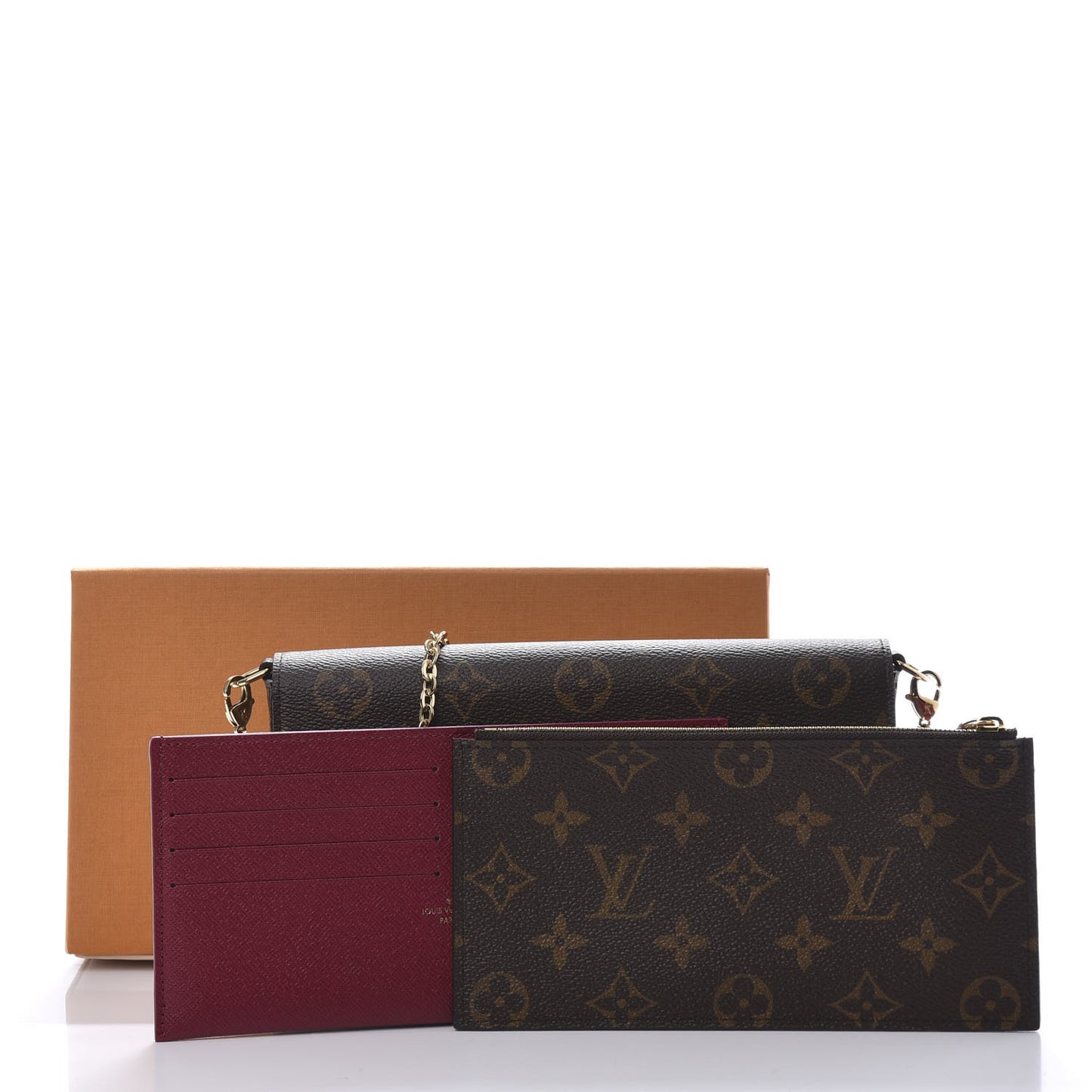 Monogram Pochette Felicie Chain Wallet Fuchsia