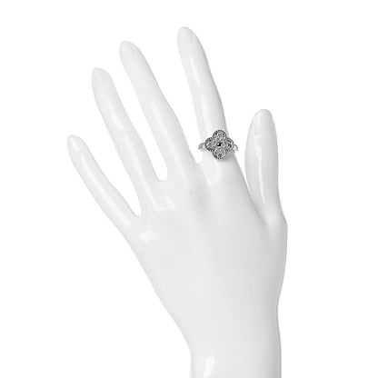 Van Cleef & Arpels 18K White Gold Diamond Vintage Alhambra Ring 52 6 2 of 6