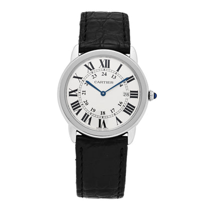 Cartier Stainless Steel Alligator 36mm Ronde Solo Quartz Watch 1 of 4