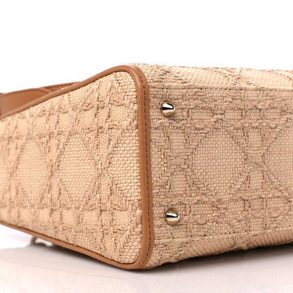 Christian Dior Raffia Medium Lady Dior Bag Beige 6 of 8